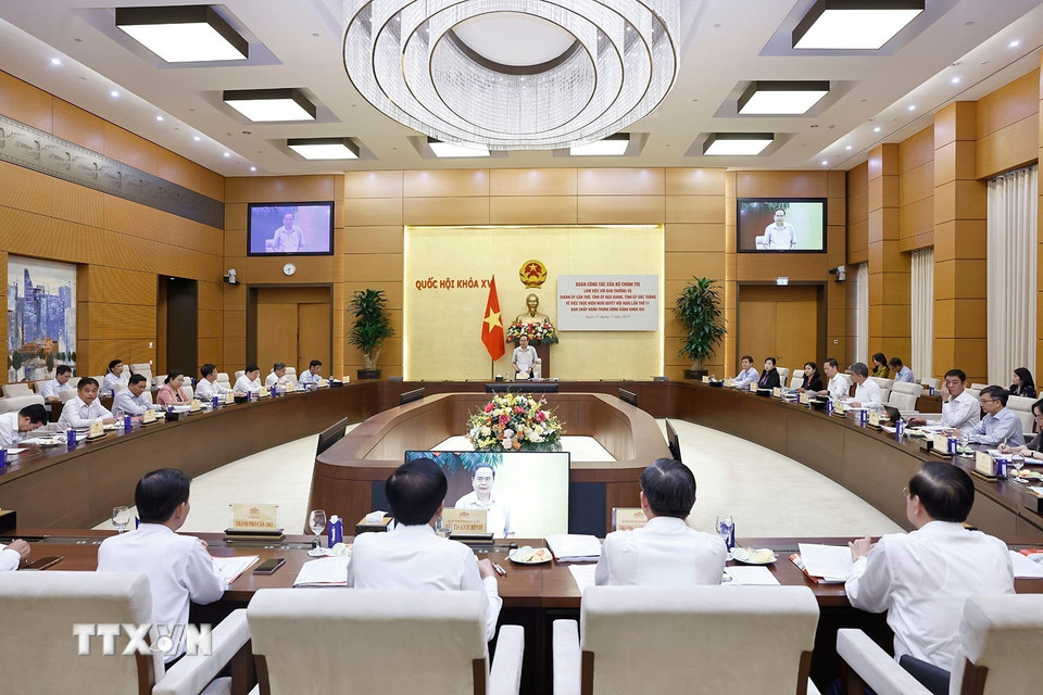 Quang cảnh cuộc làm việc. (Ảnh: Doãn Tấn/TTXVN)