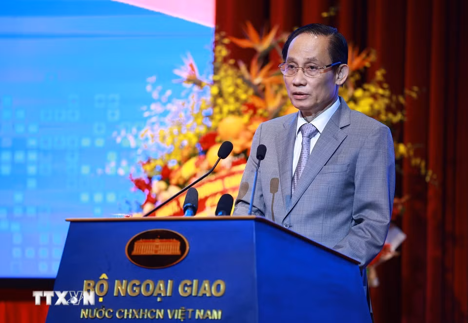 Bộ trưởng Ngoại giao Lê Hoài Trung phát biểu. (Ảnh: Dương Giang/TTXVN)