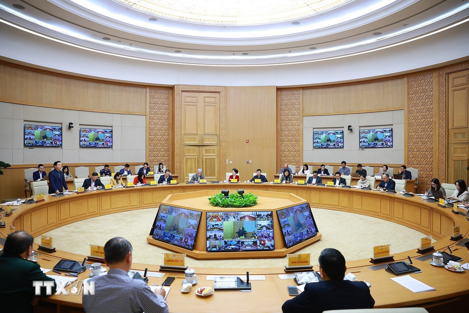 Phiên họp lần thứ 26 của Ban Chỉ đạo Quốc gia về chống khai thác hải sản bất hợp pháp, không báo cáo và không theo quy định (IUU). (Ảnh: Dương Giang/TTXVN)