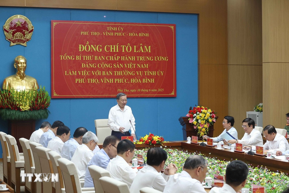 Tổng Bí thư Tô Lâm phát biểu chỉ đạo. (Ảnh: Thống Nhất/TTXVN)