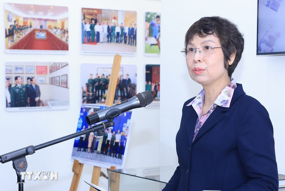 Tổng Giám đốc TTXVN Vũ Việt Trang phát biểu. (Ảnh: Tuấn Anh/TTXVN)