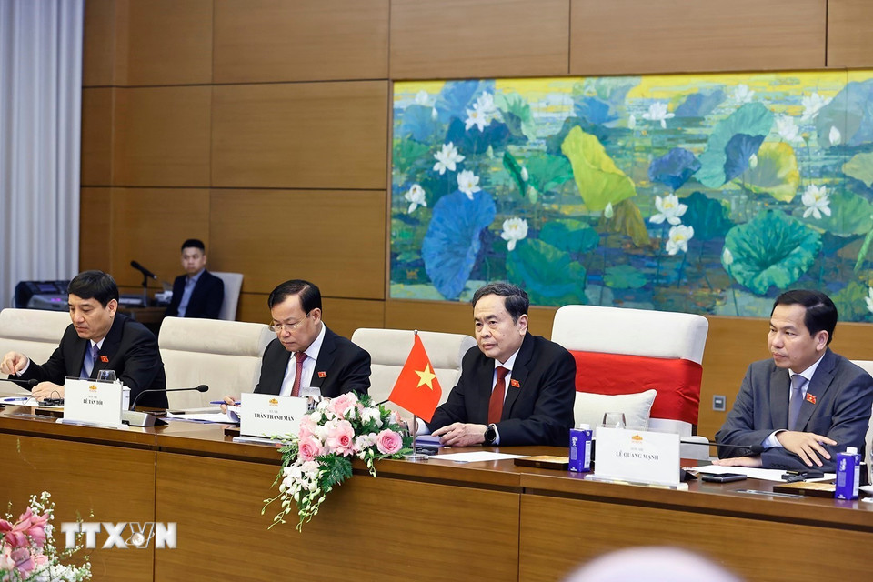 Chủ tịch Quốc hội Trần Thanh Mẫn phát biểu. (Ảnh: Doãn Tấn/TTXVN)