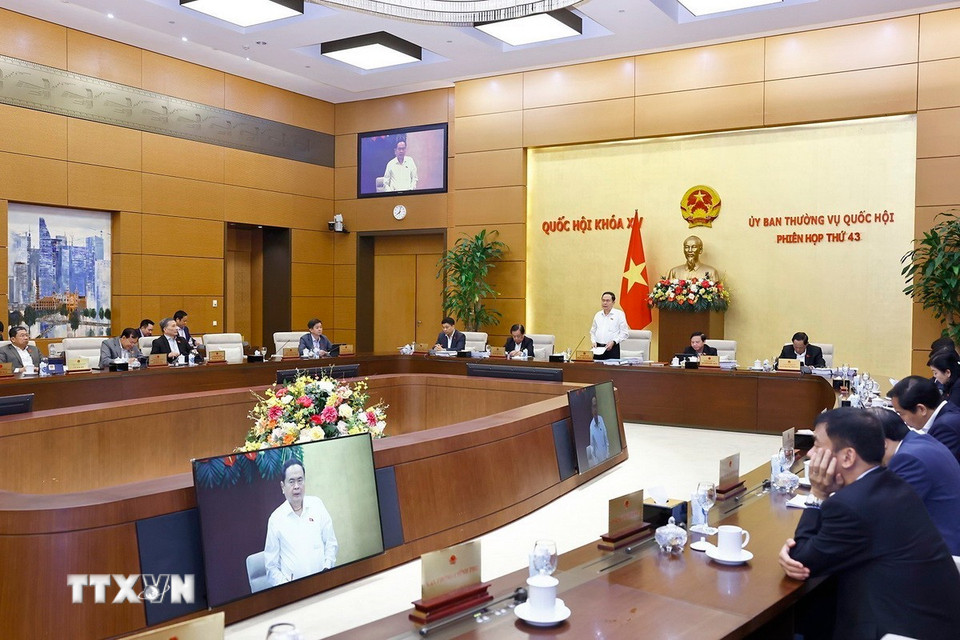 Chủ tịch Quốc hội Trần Thanh Mẫn phát biểu khai mạc Phiên họp. (Ảnh: Doãn Tấn/TTXVN)