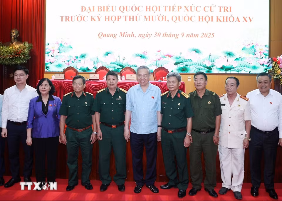 Tổng Bí thư Tô Lâm và các đại biểu. (Ảnh: Thống Nhất/TTXVN)