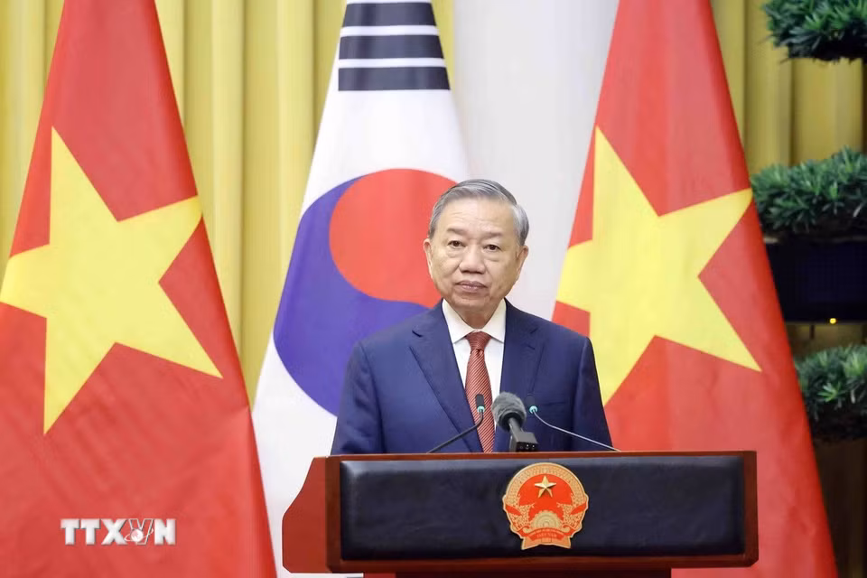 Tổng Bí thư, Chủ tịch nước Tô Lâm phát biểu. (Ảnh: Thống Nhất/TTXVN)