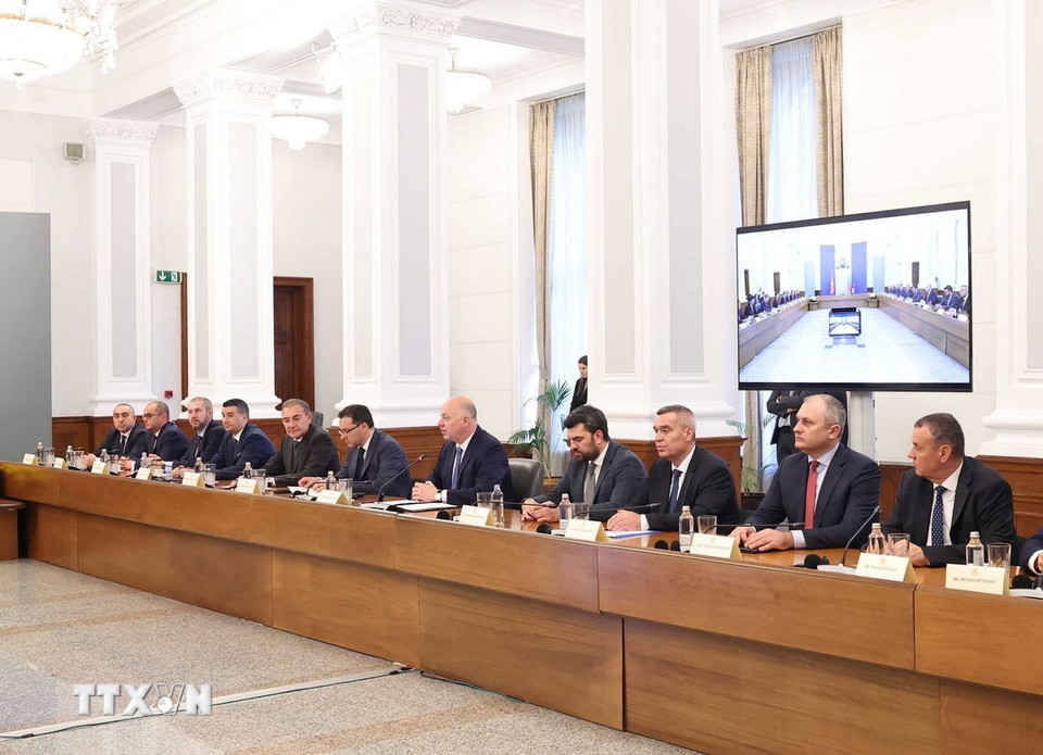 Thủ tướng Bulgaria Rosen Zhelyazkov phát biểu. (Ảnh: Thống Nhất/TTXVN)