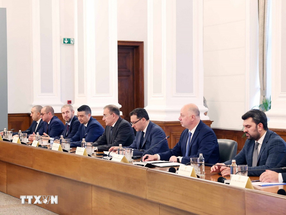 Thủ tướng Bulgaria Rosen Zhelyazkov phát biểu. (Ảnh: Thống Nhất/TTXVN)