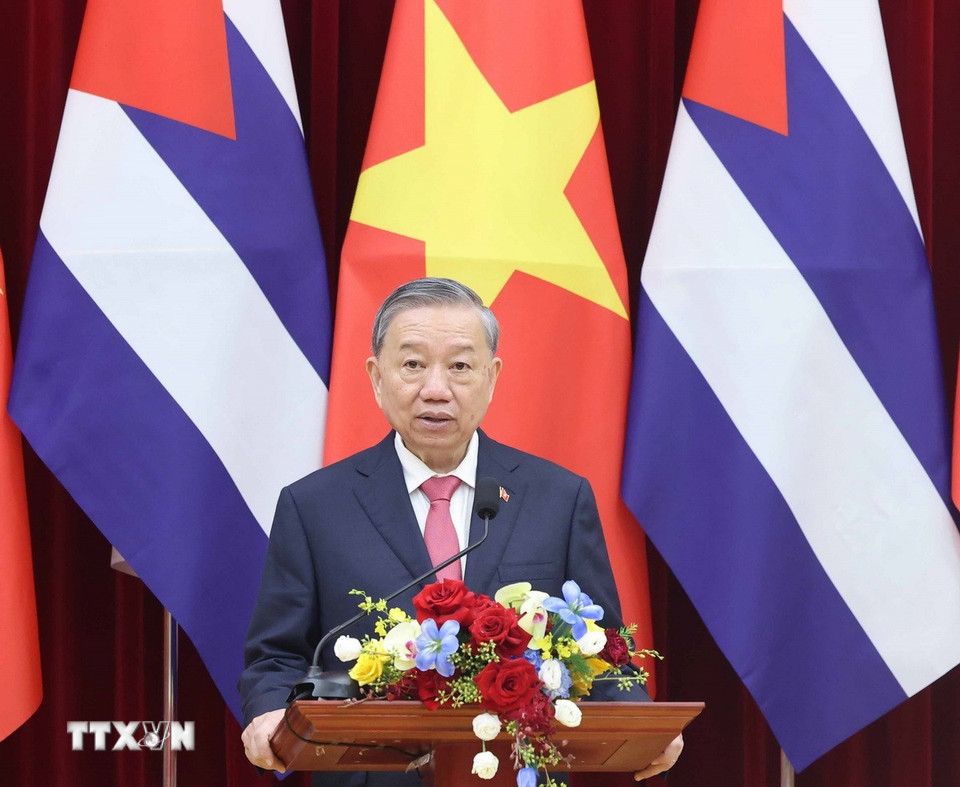 Tổng Bí thư Tô Lâm phát biểu. (Ảnh: Thống Nhất/TTXVN)