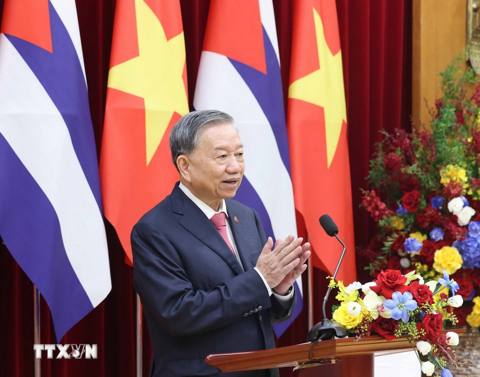 Tổng Bí thư Tô Lâm phát biểu. (Ảnh: Thống Nhất/TTXVN)