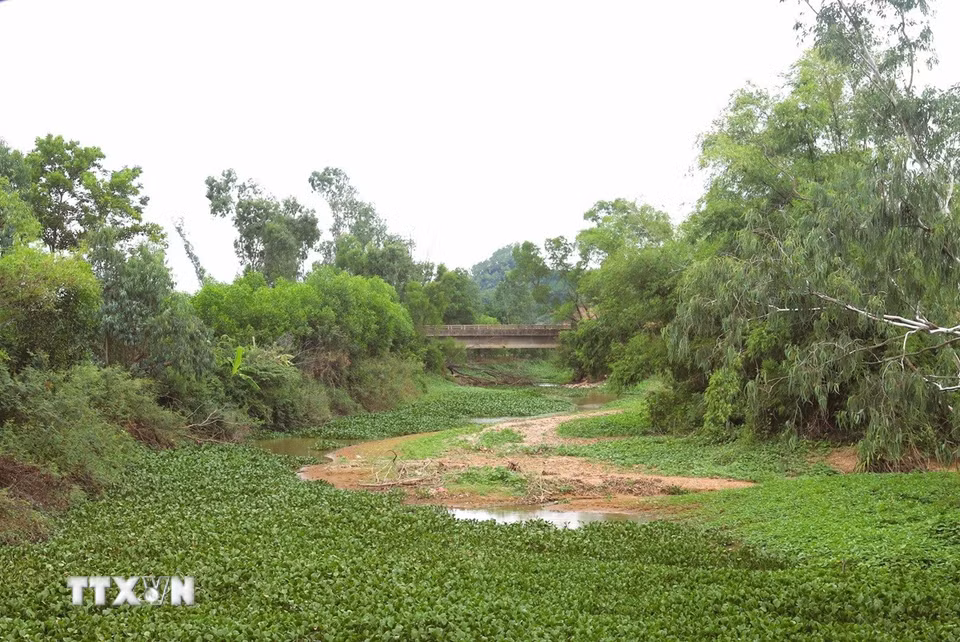 Kênh Nhà Lê đoạn trước khi đấu nối với sông Cấm (huyện Nghi Lộc cũ), Nghệ An. (Ảnh: Xuân Tiến/TTXVN)