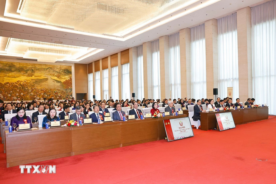 Chủ tịch Quốc hội Trần Thanh Mẫn và đại biểu dự Đại hội. (Ảnh: Doãn Tấn/TTXVN)