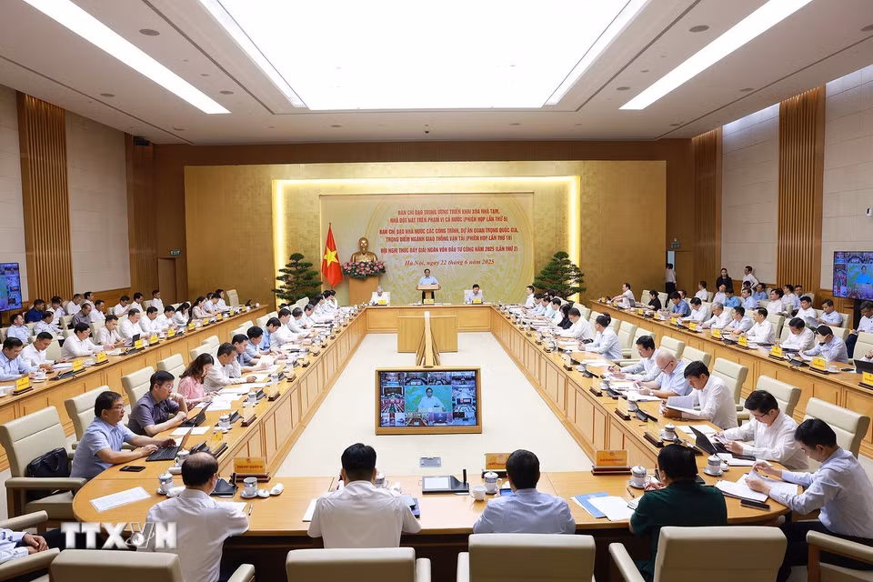 Phiên họp liên Ban chỉ đạo về xóa nhà tạm và dự án trọng điểm. (Ảnh: Dương Giang/TTXVN)