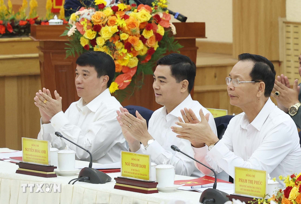 Các đại biểu tham dự buổi làm việc. (Ảnh: Thống Nhất/TTXVN)