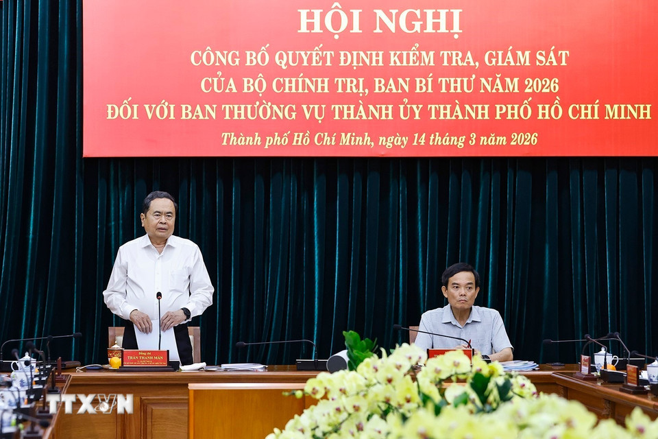 Chủ tịch Quốc hội Trần Thanh Mẫn phát biểu. (Ảnh: Doãn Tấn/TTXVN)