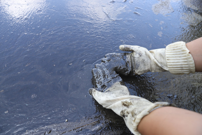 Hà Nội: Tiến hành xử lý dầu thải bị đổ trộm trên mặt hồ Linh Đàm ảnh 4