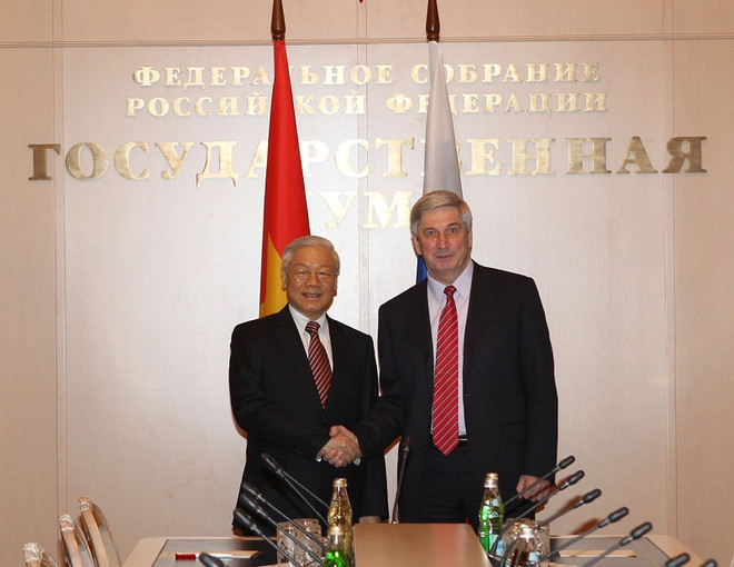 Tổng bí thư Nguyễn Phú Trọng hội kiến lãnh đạo hai viện Quốc hội Nga ảnh 1