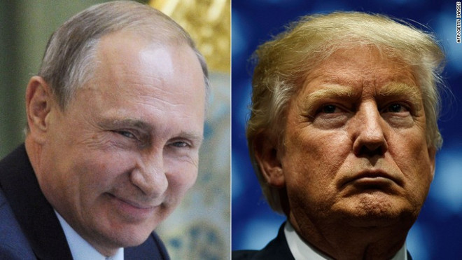 Tổng thống Nga Vladimir Putin và Tổng thống đắc cử Mỹ Donald Trump (Nguồn: CNN) Ông Putin: Không ai tin ông Trump đắc cứ ngoại trừ chúng tôi ảnh 1