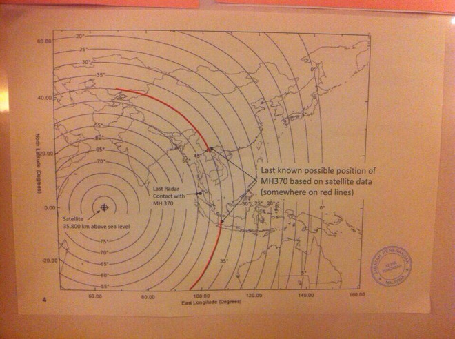 Malaysia công bố đồ họa vị trí máy bay MH370 bay tới ảnh 1