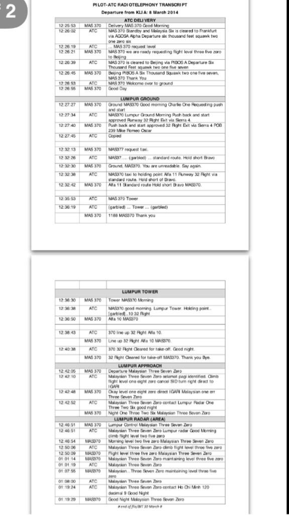 Công bố đoạn hội thoại giữa buồng lái MH370 với trung tâm ảnh 2
