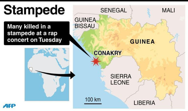 Guinea: Giẫm đạp lên nhau khi xem ca nhạc, 24 người chết ảnh 1