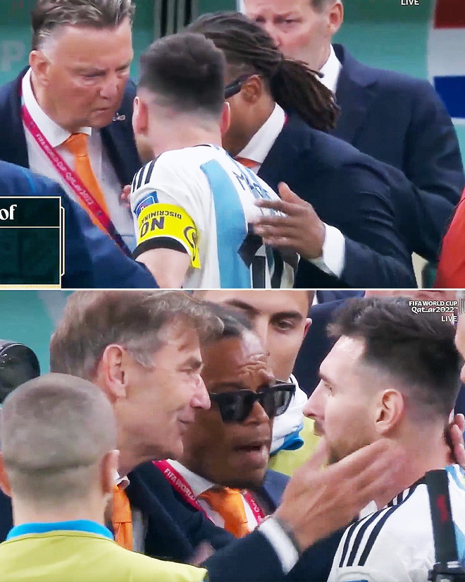 [Video] Messi nổi nóng cãi nhau trực tiếp với HLV Van Gaal của Hà Lan ảnh 1