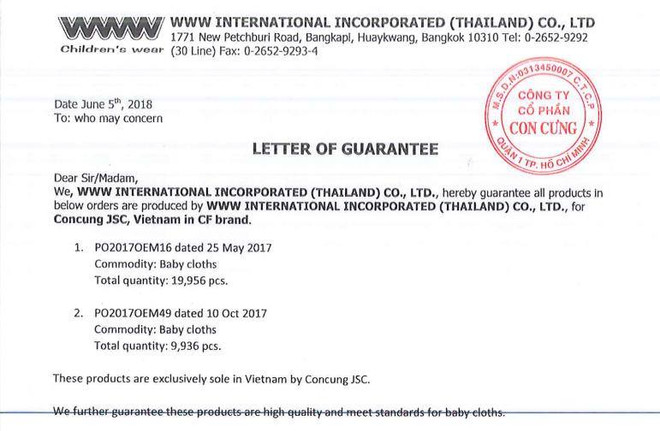 Con Cưng lên tiếng về sản phẩm lỗi nhãn mác, có xuất xứ Thái Lan ảnh 2