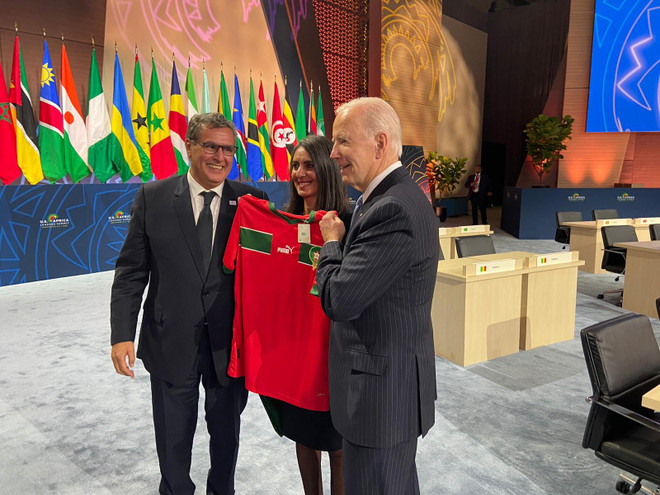 Tổng thống Mỹ Joe Biden cổ vũ Maroc trong trận bán kết với tuyển Pháp ảnh 2