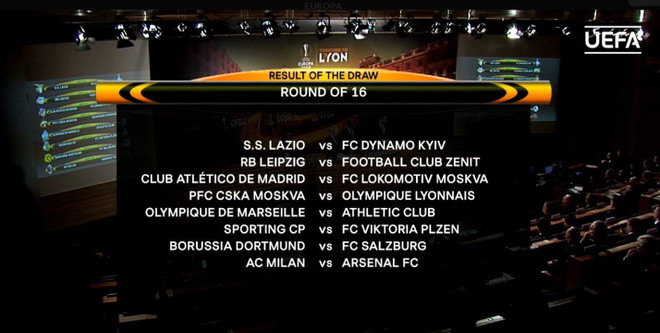 Bốc thăm vòng 1/8 Europa League: Arsenal đụng độ AC Milan ảnh 1