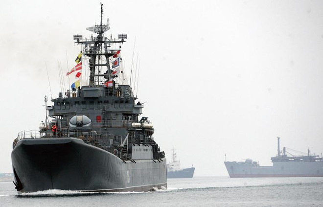 Tàu chiến của Nga ở quân cảng Sevastopol, mới được sáp nhập vào Nga (Nguồn: AFP) Israel không cho tàu chiến Nga cập cảng vì vấn đề Ukraine ảnh 1