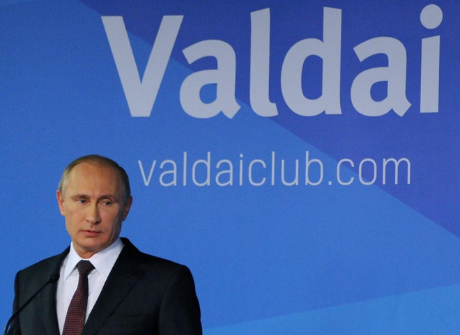 Tổng thống Nga Vladimir Putin phát biểu tại câu lạc bộ Valdai (Nguồn: Reuters) Tổng thống Nga Putin cáo buộc Mỹ phá hỏng trật tự thế giới ảnh 1