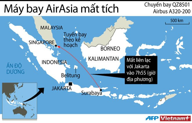 Máy bay mất tích của AirAsia có thể đã rơi ngoài biển Indonesia ảnh 1