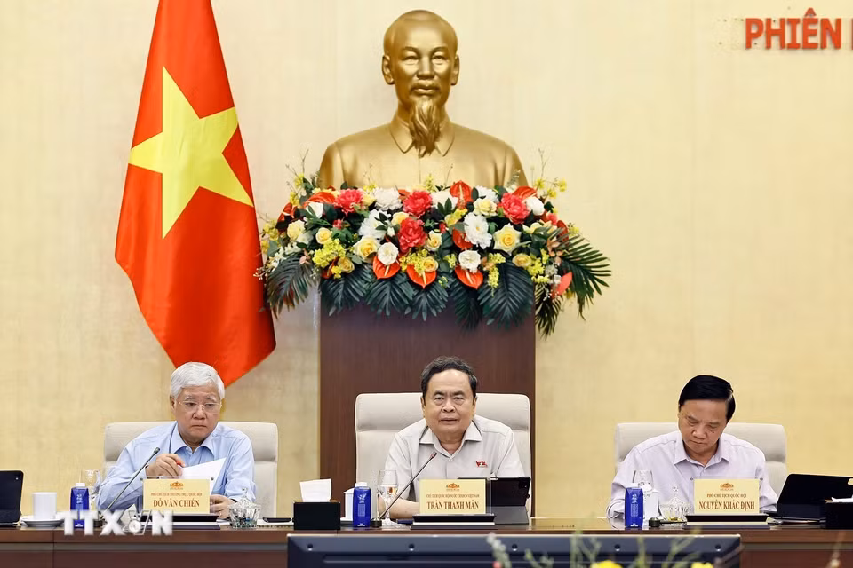 Chủ tịch Quốc hội Trần Thanh Mẫn phát biểu. (Ảnh: Doãn Tấn/TTXVN)