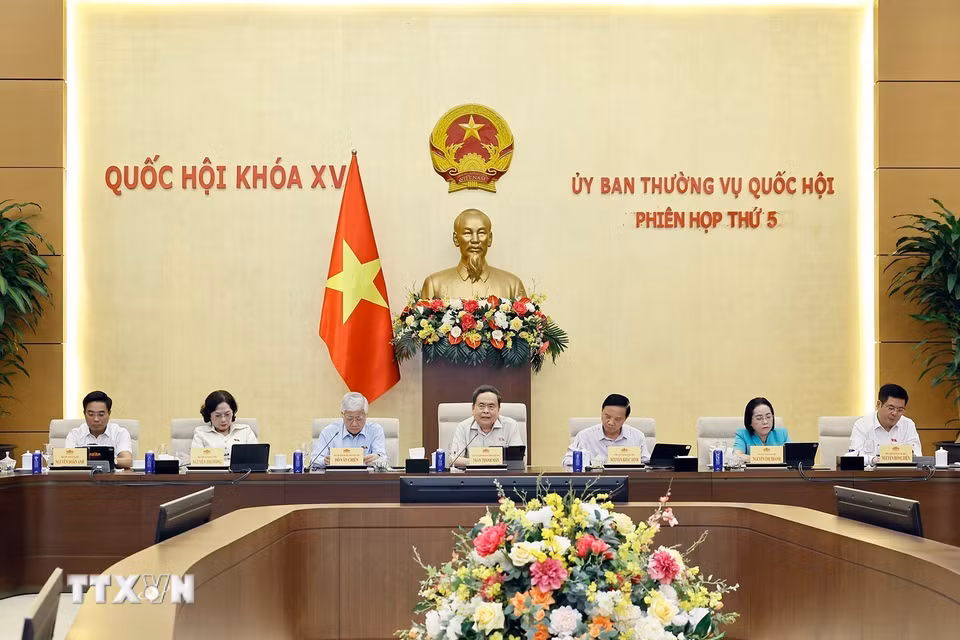 Chủ tịch Quốc hội Trần Thanh Mẫn chủ trì phiên họp. (Ảnh: Doãn Tấn/TTXVN)