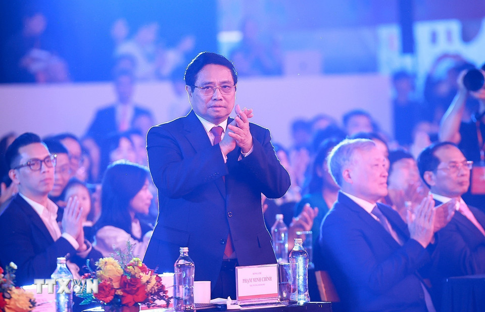 Thủ tướng Phạm Minh Chính dự Lễ bế mạc Hội chợ mùa Xuân lần thứ nhất - năm 2026. (Ảnh: Dương Giang/TTXVN)