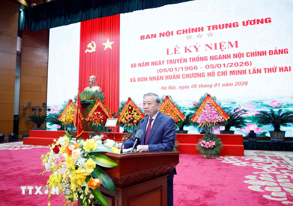 Tổng Bí thư Tô Lâm phát biểu chỉ đạo. (Ảnh: Thống Nhất/TTXVN)