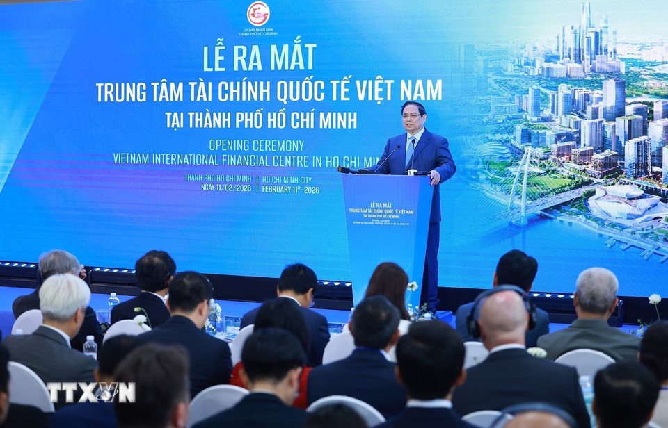 Thủ tướng Phạm Minh Chính phát biểu chỉ đạo. (Ảnh: Dương Giang/TTXVN)