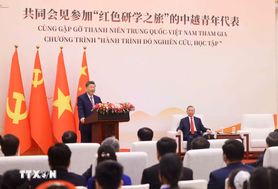 Tổng Bí thư, Chủ tịch nước Tô Lâm và Tổng Bí thư, Chủ tịch nước Tập Cận Bình gặp gỡ thanh niên hai nước- Ảnh 3.