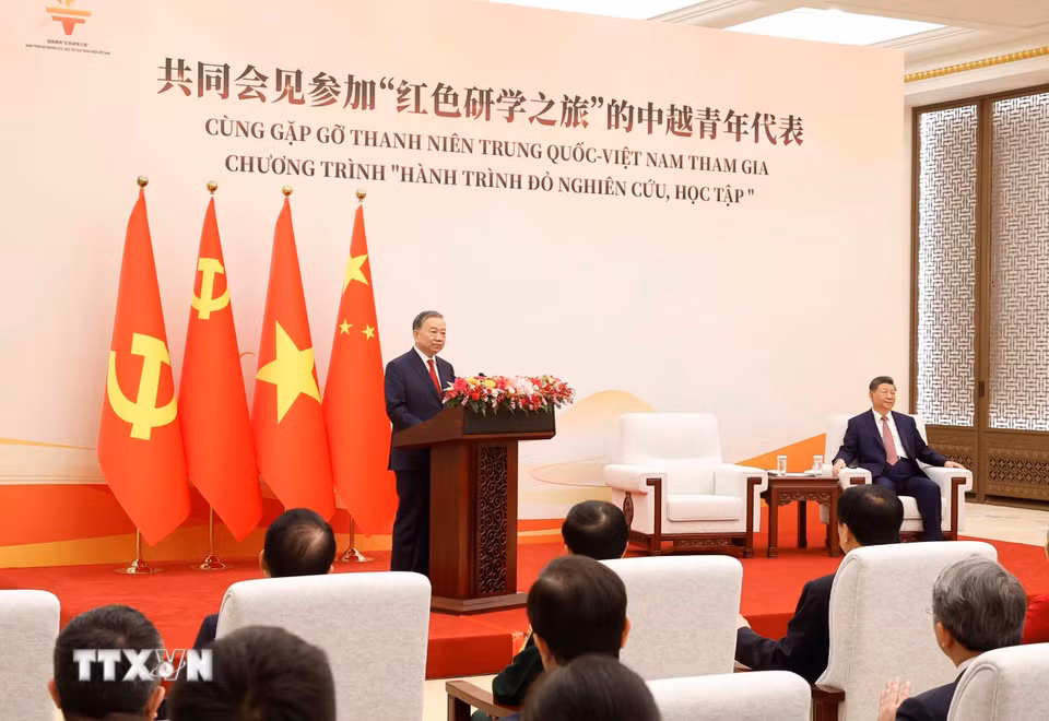 Tổng Bí thư, Chủ tịch nước Tô Lâm và Tổng Bí thư, Chủ tịch nước Tập Cận Bình gặp gỡ thanh niên hai nước- Ảnh 7.