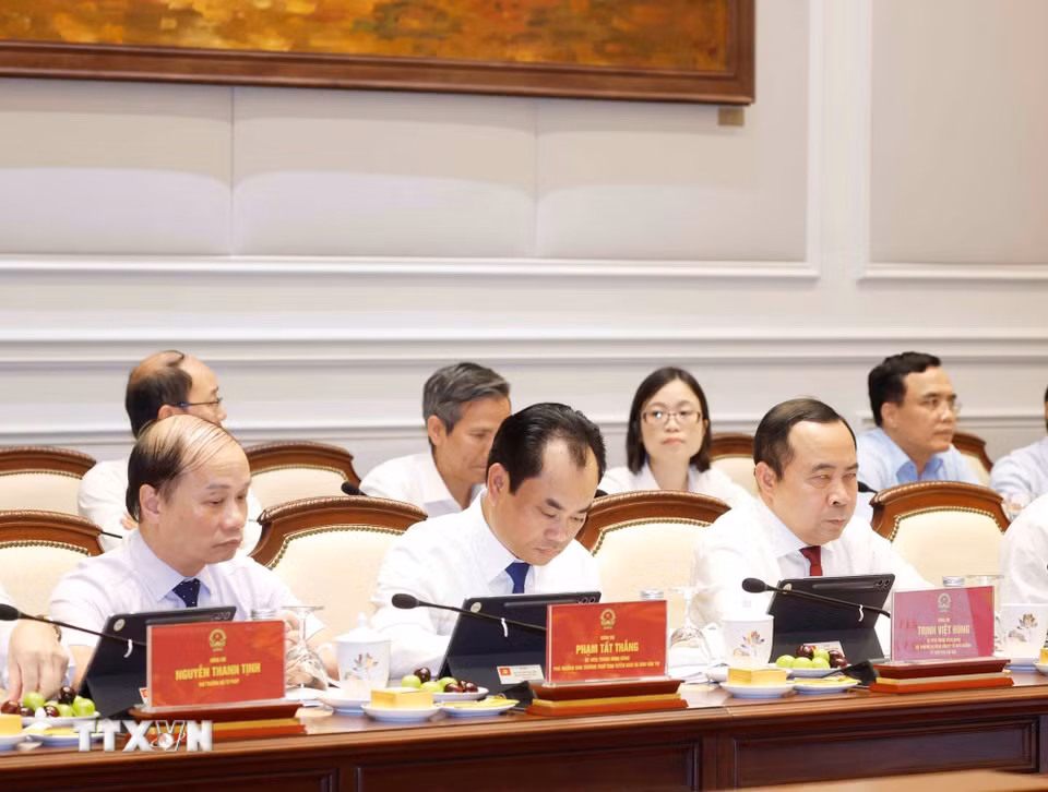 Các đại biểu tham dự Phiên họp thứ nhất Ban Chỉ đạo Trung ương về hoàn thiện thể chế và thực thi pháp luật. (Ảnh: Thống Nhất/TTXVN)