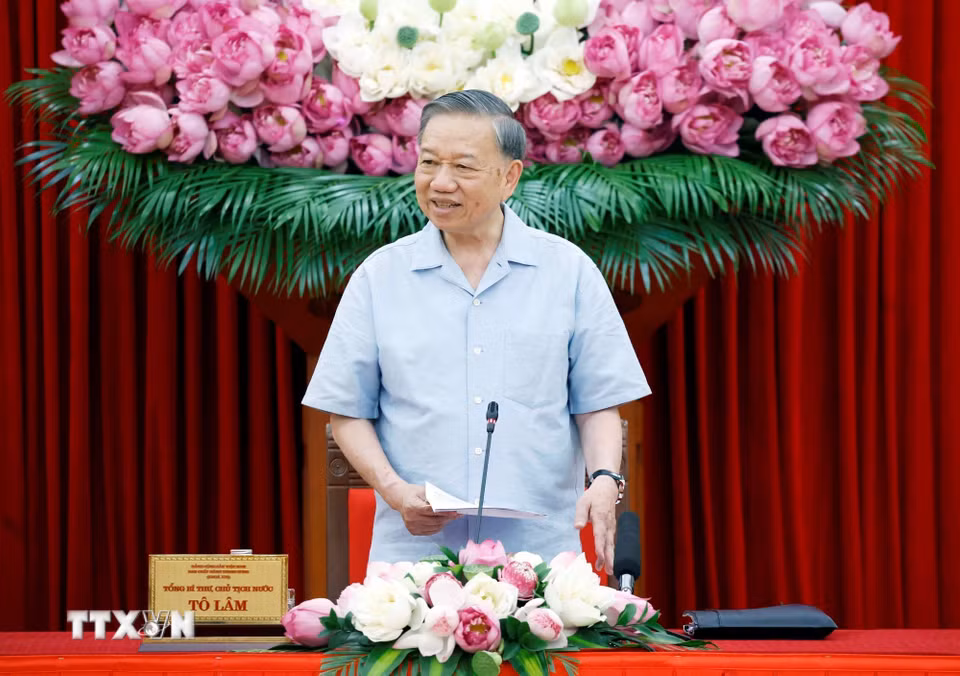 Tổng Bí thư, Chủ tịch nước Tô Lâm phát biểu. (Ảnh: Thống Nhất/TTXVN)