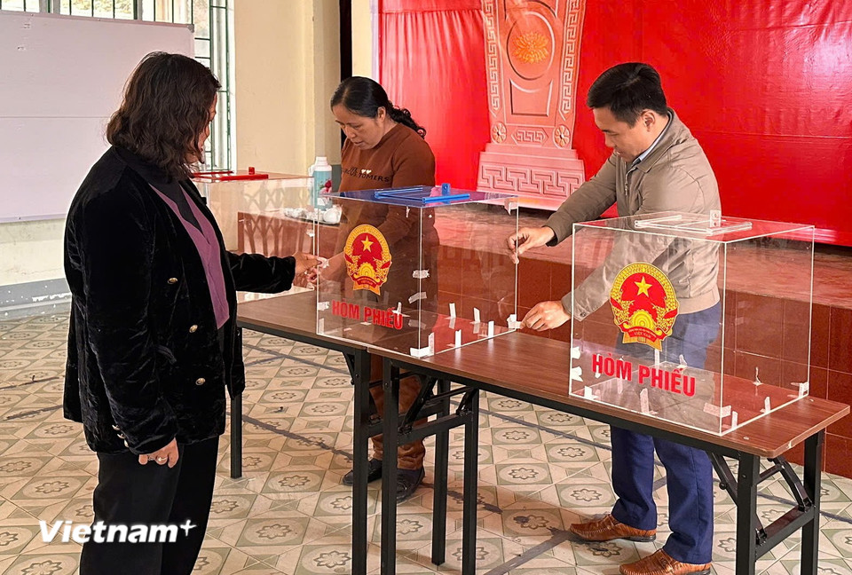 Hòm phiếu sẵn sàng cho ngày bầu cử. (Ảnh: Vietnam+)