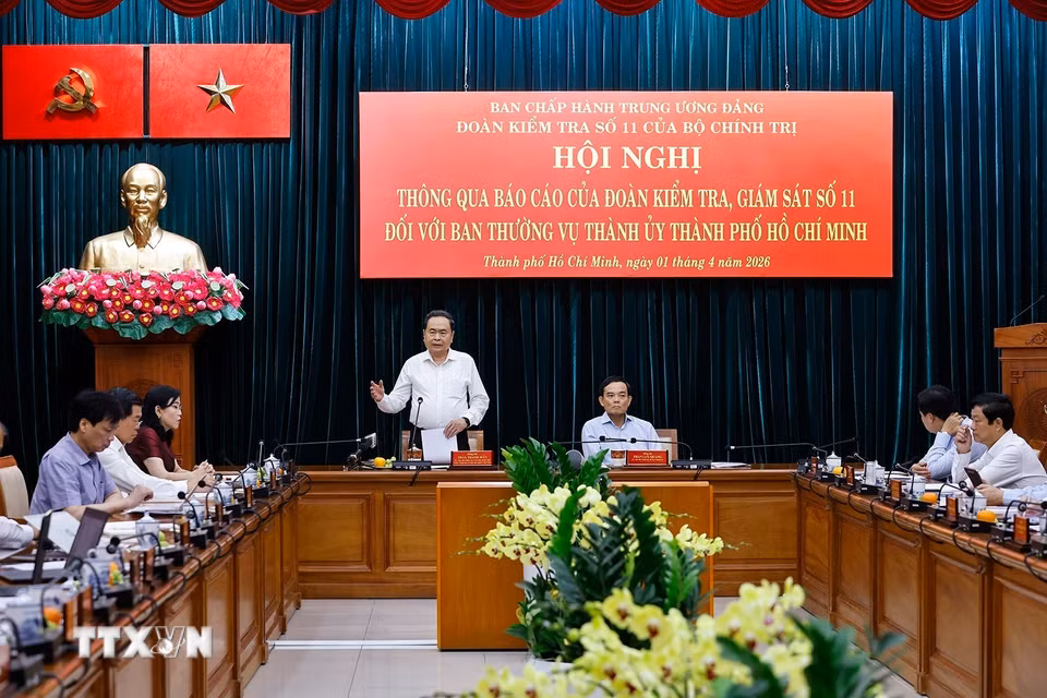 Chủ tịch Quốc hội Trần Thanh Mẫn phát biểu quán triệt, định hướng nội dung và chương trình Hội nghị. (Ảnh: Doãn Tấn/TTXVN)