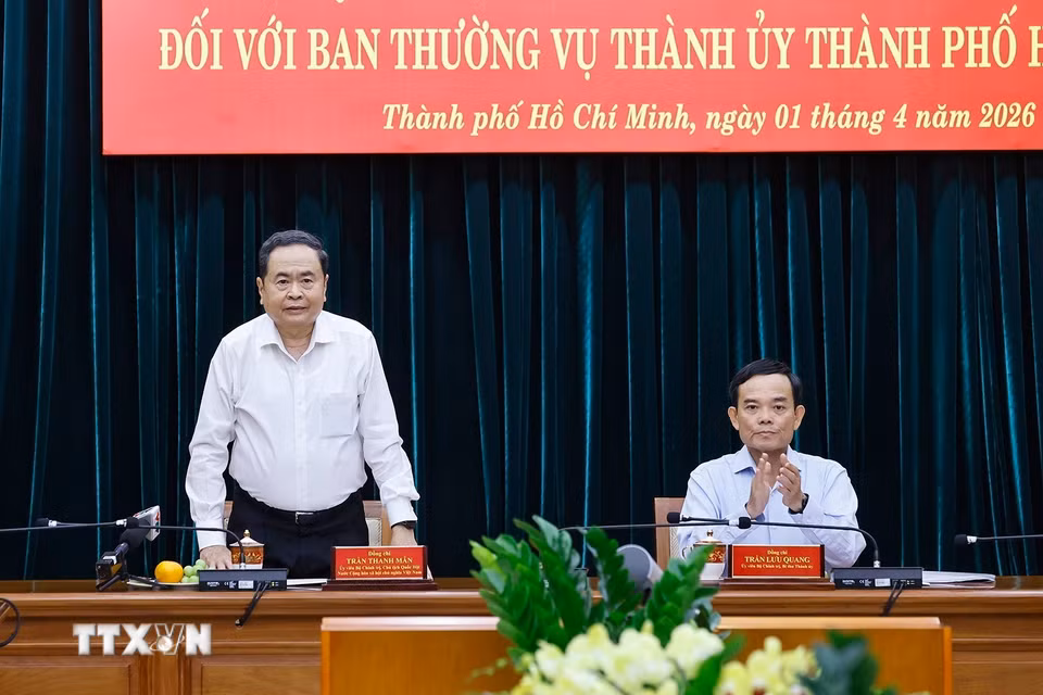 Chủ tịch Quốc hội Trần Thanh Mẫn chủ trì Hội nghị. (Ảnh: Doãn Tấn/TTXVN)