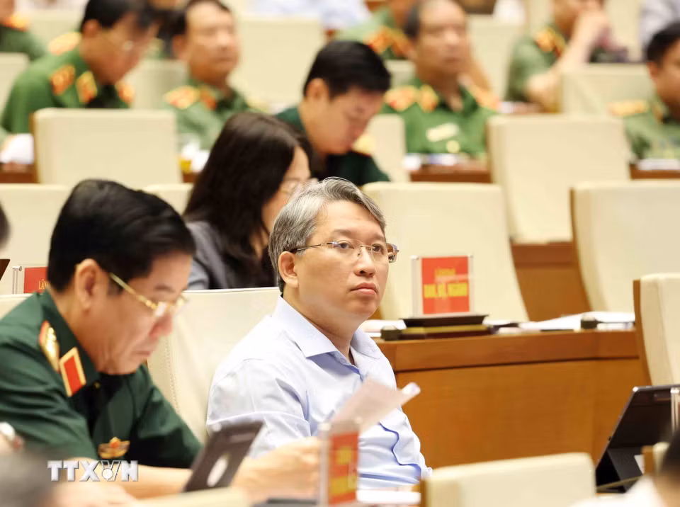 Đại biểu dự hội nghị tại điểm cầu trung tâm - Hội trường Diên Hồng, Nhà Quốc hội (Hà Nội). (Ảnh: Phương Hoa/TTXVN)