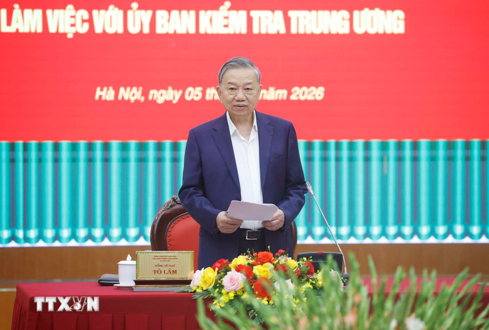 Tổng Bí thư Tô Lâm phát biểu. (Ảnh: Thống Nhất/TTXVN)