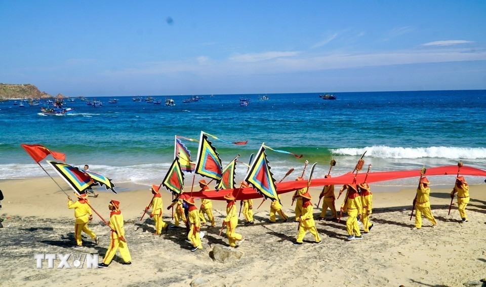 Một trong các nghi thức của Lễ hội. (Ảnh: Sỹ Thắng/TTXVN)