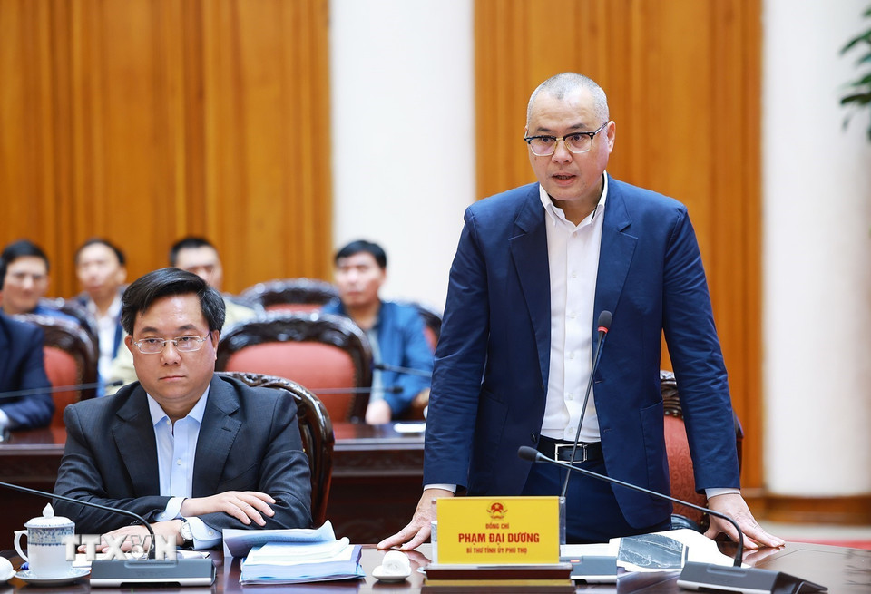 Bí thư Tỉnh uỷ Phú Thọ Phạm Đại Dương phát biểu. (Ảnh: Dương Giang/TTXVN)