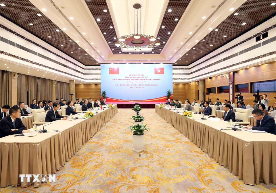 Hội nghị lần thứ nhất, cơ chế đối thoại chiến lược “3+3” cấp Bộ trưởng Ngoại giao, Quốc phòng, Công an Việt Nam-Trung Quốc. (Ảnh: An Đăng/TTXVN)