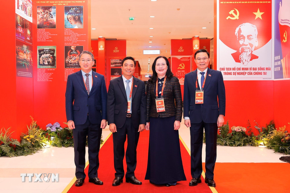 Các đại biểu dự ngày làm việc thứ tư Đại hội XIV của Đảng, sáng 22/1. (Ảnh: TTXVN)