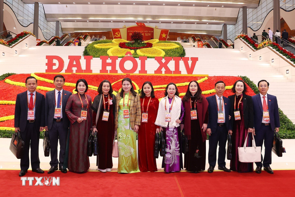 Các đại biểu dự ngày làm việc thứ tư Đại hội XIV của Đảng, sáng 22/1. (Ảnh: TTXVN)